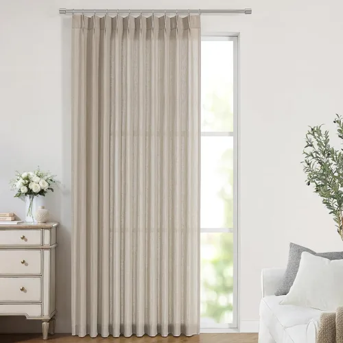 Vista 7 de Vision Home - Cortinas plisadas y semitraslúcidas con ganchos, mezcla de lino texturizado, filtran la luz, para sala, dormitorio, 2 paneles, 40 x 63