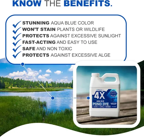 Vista 9 de TruBlu Tinte concentrado para estanque, azul agua (1 cuarto de galón), colorante concentrado para control de temperatura, seguro para nadar y vida