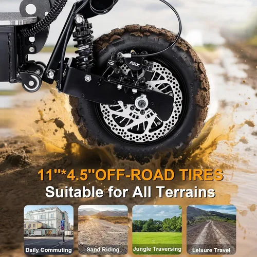 Vista 4 de 5600W Dual Motor Electric Scooter for Adults 50 MPH & 50 Miles Travel Range Foldable Kick Scooter with Steering Damper,Off Road Fat Tire E