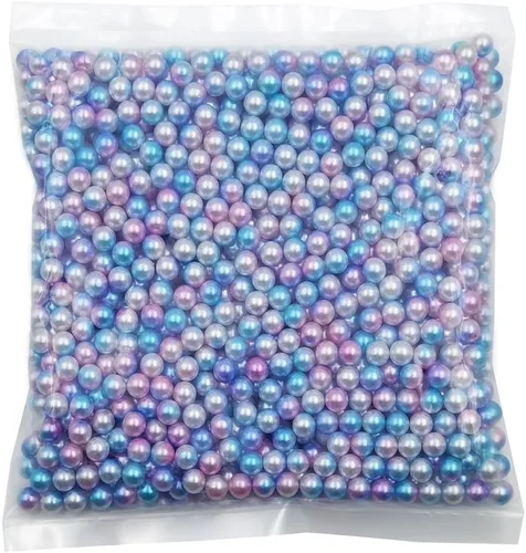 Vista 22 de INSPIRELLE 2600 perlas de imitación de ABS negras sin perforar para rellenos de jarrón, cuentas de maquillaje sin agujero de 0.236 pulgadas
