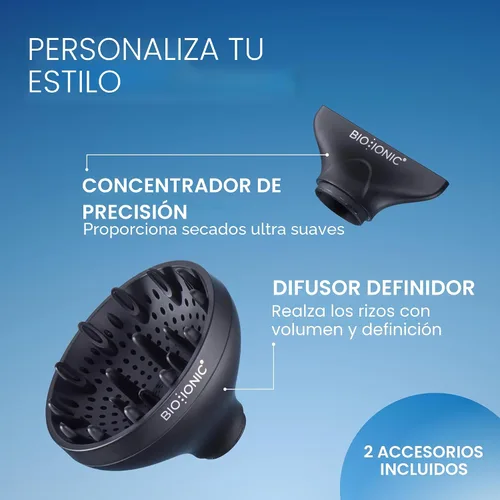 Vista 9 de Bio Ionic AeroGravity - Secador de pelo Featherlight, mango plegable, reduce el encrespamiento y la estática, compacto, ultra ligero, doble voltaje
