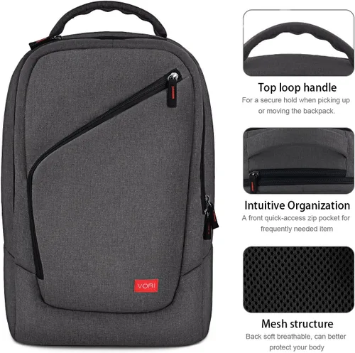 Vista 7 de VORI Mochila de juegos para Nintendo Switch System y Switch OLED modelo 2021, bolsa de almacenamiento de viaje para accesorios Nintendo Switch, gris