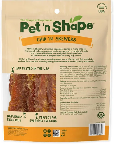 Vista 2 de Pet 'n Shape Chik Golosinas de brochetas naturales para perros, 1 unidad