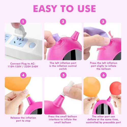 Vista 40 de Balloon Pump Electric, SPLAKS Balloons Inflator Air Pump Portable Balloon Blower for Garland Arch, Party Decoration