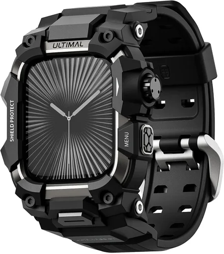 Vista 39 de ULTIMAL Funda Resistente con Correa para Apple Watch 44mm, Compatible con Apple Watch Series SE 3/SE 2/SE Generation/6/5/4, Funda Táctica Antigolpes