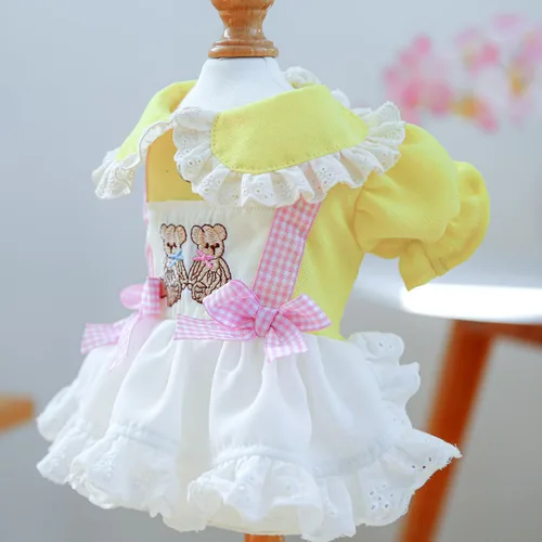 Vista 239 de Moda Vestido de Princesa de Encaje para Perro Cachorro Dulce para Perro EXTRAL Pequeño y Pequeño A-Negro XX-Pequeño
