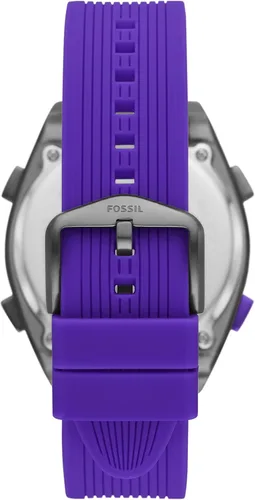 Vista 3 de Fossil Reloj digital Everett de acero inoxidable con energía solar para hombre, humo, púrpura (SmokePurple), Everett Solar