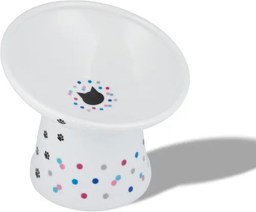 Vista 14 de Necoichi Cuenco elevado de comida para gatos sin estrés, elevado, prevención de reflujo, apto para lavavajillas y microondas, vendedor número 1