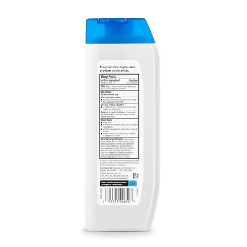 Vista 2 de Amazon Basics Champú y acondicionador anticaspa 2 en 1, alivio de picazón, seguro para todo tipo de cabello, sin parabenos, suave y pH equilibrado