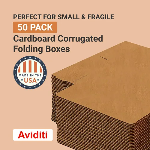 Vista 3 de Aviditi M642K Cajas de cartón corrugado para envíos, 6 x 4 x 2 pulgadas; Kraft (50 Unidades)