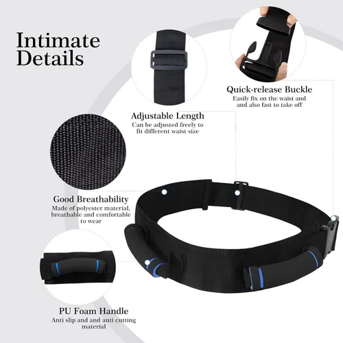 Vista 4 de Cinturón de marcha para personas mayores, cinturón de transferencia con asas, cinturón de sujeción para cinturones de elevación para ancianos
