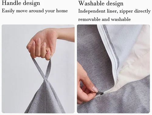 Vista 99 de NIBHZ Funda de hojaldre de pera sin relleno, de lino y algodón, con cojín de pera, puf, sofá perezoso, funda moldeable, verde, 27.6 x 31.5 in