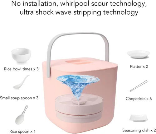 Vista 5 de Headerbs Mini lavavajillas 18W 8.5V 2A 2000mah Lavavajillas de encimera portátil para vajilla fruta verdura