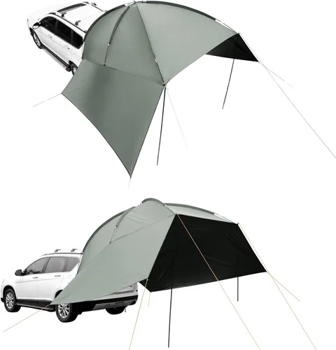 Vista 14 de VEVOR - Toldo para vehículo 4.6 x 6.6 pies extraíble, para sol, UV50+, PU3000mm, retráctil, resistente a la intemperie, toldo lateral 4x4 para SUV