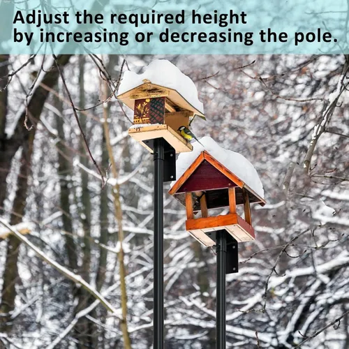 Vista 5 de ERYTLLY Bird House - Kit de montaje en poste de 80 pulgadas - Barra de soporte ajustable para comedero de colibríes, conjunto de soporte universal