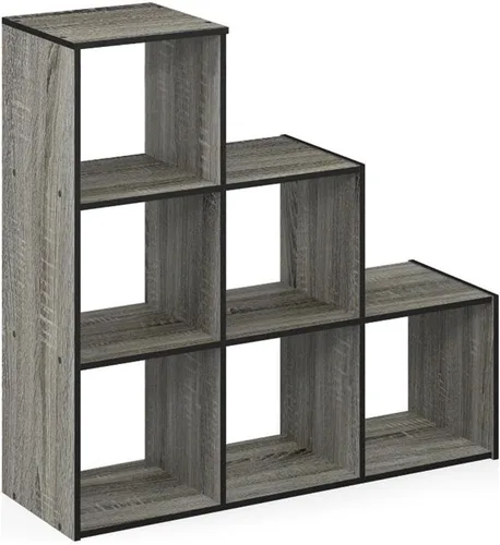 Vista 19 de Furinno 99940WH/LBL Basic 3 x 2 estantería de almacenamiento cúbico, color blanco y azul claro, Madera, blanco/rosa claro