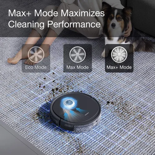 Vista 5 de ECOVACS DEEBOT OZMO U2 Pro Robot Aspirador 2 en 1 Aspiradora y Trapeador, Kit de Cuidado Extra para Mascotas Cubo de basura grande de 27.1 fl oz
