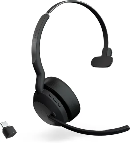 Vista 9 de Jabra Evolve2 55 - Auriculares inalámbricos estéreo con tecnología AirComfort, micrófonos con cancelación de ruido y cancelación activa de ruido