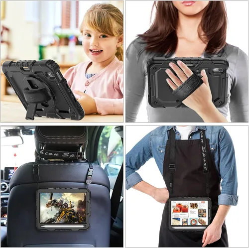 Vista 4 de SEYMAC stock Funda para iPad mini 7 (A17 Pro) 2024/Mini 6 de 8.3 pulgadas con protector de pantalla y soporte para lápiz