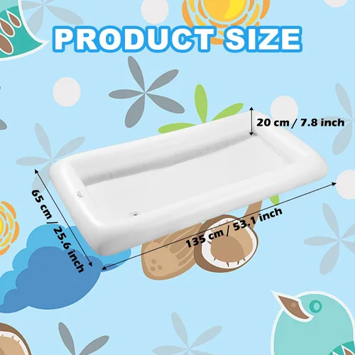 Vista 2 de Barra inflable de bufé para servir hielo con tapón de drenaje, barbacoa, picnic, piscina, suministros de fiesta, bufé, ensalada, alimentos