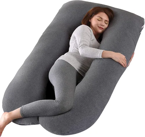 Vista 13 de Amagoing Almohadas de embarazo de 55 pulgadas para dormir, almohada de maternidad en forma de U de cuerpo completo para mujeres embarazadas