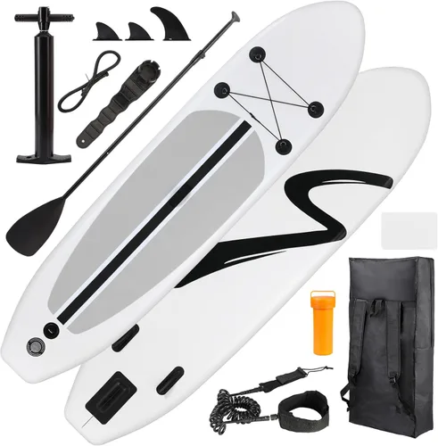 Vista 11 de TLSUNNY 10FT Inflatable Stand Up Paddle Board, 3 Fins Paddleboard with Full SUP Accessories for All Skill Levels, Portable Two-Way Hand Pump and