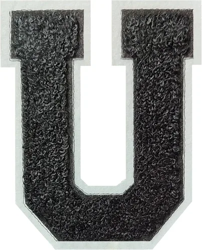 Vista 73 de 2 parches de letras de felpilla termo-adhesivas de 2.5", parches de letras universitarias de punto de felpilla para ropa (negro/blanco 2-1/2, S)