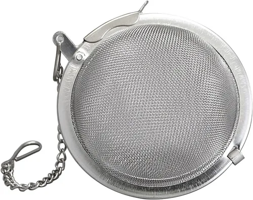 Vista 10 de HIC Kitchen Infusor de té de bola a presión, acero inoxidable 18/8, para té de hojas sueltas y especias para calentar