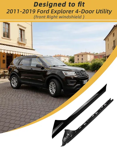 Vista 2 de Flecto Moldura de pilar A-Pillar Soporte exterior e interior delantero derecho lado del pasajero compatible con Ford Explorer 2011-2019, reemplaza