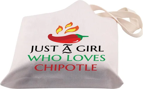 Vista 5 de BDPWSS Bolsa de viaje de lona Chipotle Just a Who Loves Chipotle para regalo de amante de la comida mexicana