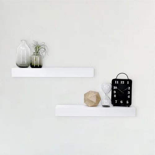 Vista 14 de MCS Estante flotante, estante de madera para decoración de habitación, negro, 12 x 8 pulgadas, juego de 2
