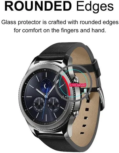 Vista 2 de Supershieldz Protector de pantalla de vidrio templado diseñado para Samsung Galaxy Watch (1.811 in) y Gear S3 Frontier, antiarañazos, sin burbujas