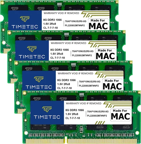 Vista 11 de Timetec 4 GB compatible con Apple DDR3 1067MHz / 1066MHz PC3-8500 CL7 doble rango para Mac Book, Mac Book Pro, iMac, Mac mini