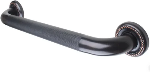 Vista 9 de Barra de agarre texturizada de 12 pulgadas para bañera y ducha, acabado de bronce aceitado, diámetro de 1.25 pulgadas, barandilla de mano