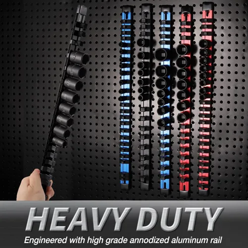 Vista 3 de ALOANES Organizador de enchufes de aleación de aluminio de 3/8 pulgadas, 3 unidades, bastidores de enchufes resistentes, kit de soporte de enchufe