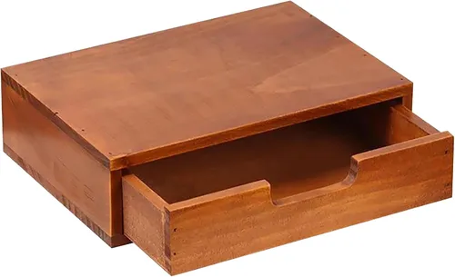Organizador de almacenamiento de escritorio de un solo cajón en un diseño moderno de madera (9.8 x 6.9 x 2.8 pulgadas) unidad de cajón apilable de