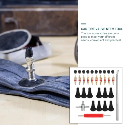 Vista 9 de Tire Stem Installation Set with Valve Core Removal Tool 1pcs Car Tire Stem Puller Kit Repair and Maintenance