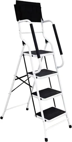 Vista 11 de Wiberwi 3 Step Ladder Folding Step Stool for Adults with Top Handrail 330 Lbs Capacity, Lightweight & Portable Step 3 Stool Ladders with Wide Pedal