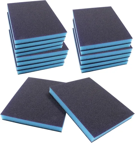 Vista 12 de BokWin 16 esponjas de lijado, bloques de arena lavables de grano 120, bloques de lijado húmedo y seco para plástico, madera, metal, muebles