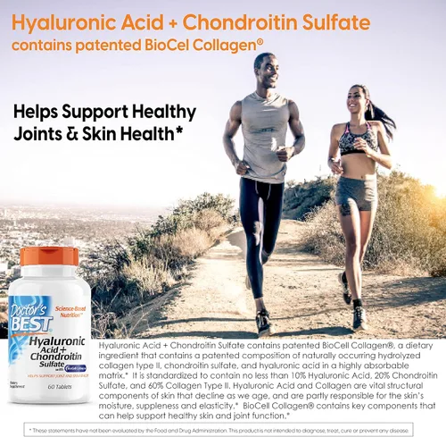 Vista 4 de Doctor 's Best mejor ácido hialurónico con Chondroitin Sulfato, 60, 1, 1
