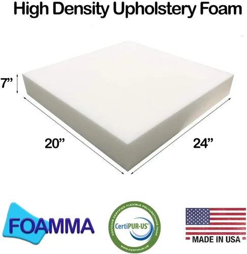 Vista 15 de Foamma 2" x 20" x 24" High Density Upholstery Foam, Chair Cushion Square Foam for Dining Chairs, Wheelchair Seat Cushion Replacement
