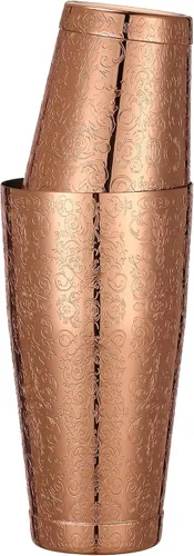 Vista 8 de Juego de agitador Boston Shaker de acero inoxidable con patrón grabado, coctelera pesada con imágenes de cócteles