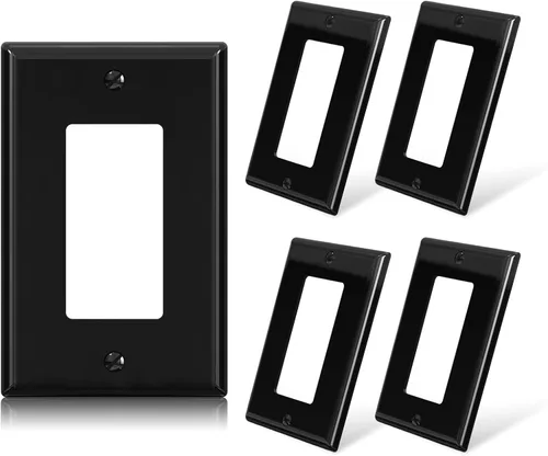 Vista 22 de ELEGRP Placa de pared decorativa para receptáculo, cubiertas decorativas de 1 gang de tamaño mediano, placas frontales de policarbonato irrompibles