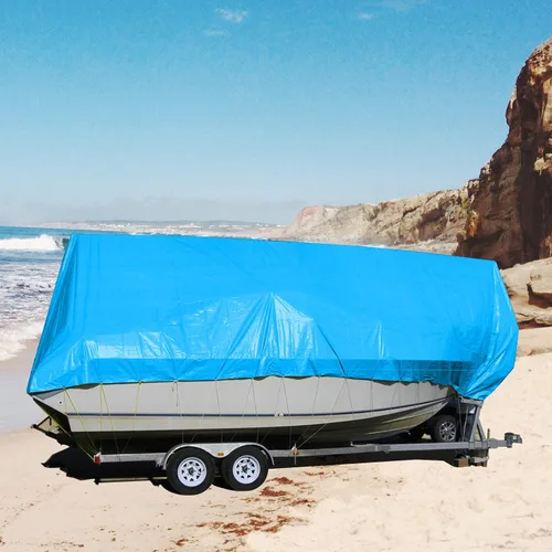 Vista 6 de COARBOR Lona impermeable de 5 x 7 pies, protección de 0.197 in, cubierta de piscina para barco al aire libre, caravana, color azul