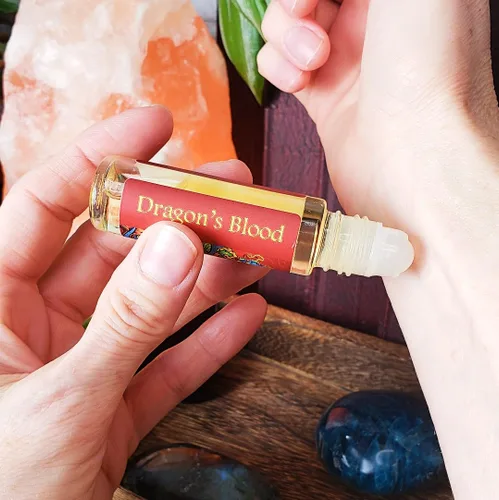 Vista 5 de Shadow Scents Aceite de perfume de sangre de dragón roll-on Aceite corporal unisex terroso con notas de almizcle, especias y resina