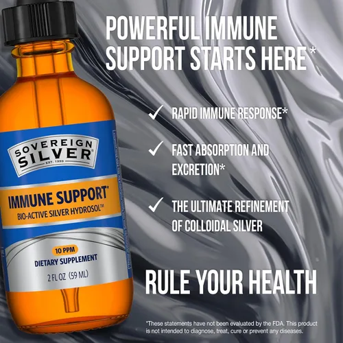 Vista 6 de Sovereign Silver Apoyo Inmunológico - Plata Coloidal, Hidrosol de Plata Bio-Activo, 10 ppm, Cuentagotas Líquido, 2 Fl Oz (59 mL)