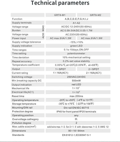 Vista 7 de GEYA Relé de tiempo multifunción 16A 10 opciones de función AC/DC12V-240V 1 Relé de control de salida (GRT8-M1, AC/DC12V-240V)