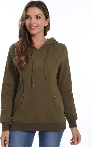 Vista 2 de Bearsland - Sudadera deportiva para mujer, con capucha y bolsillos, para maternidad y lactancia