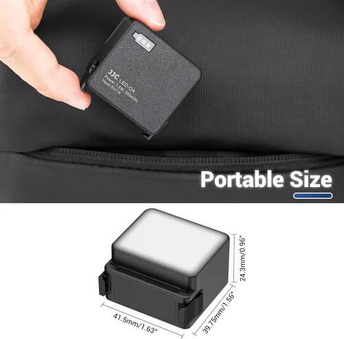 Vista 8 de JJC Luz LED de acción de 5, luz de relleno auxiliar magnética para DJI Osmo Action 5 Pro 4 3 / Xtra Edge Pro, mini luz de video recargable IPX5