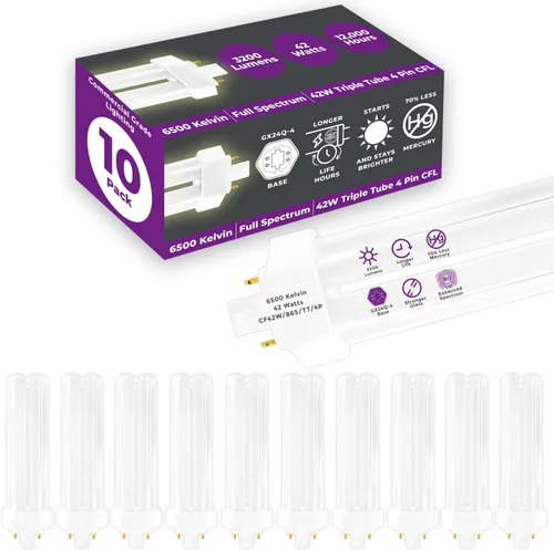 Vista 54 de GoodBulb Bombillas CFL de 13 W, base GX23 de 2 pines, 2700 K, blanco suave, 13 W, alto rendimiento, 800 lúmenes, bombillas fluorescentes compactas